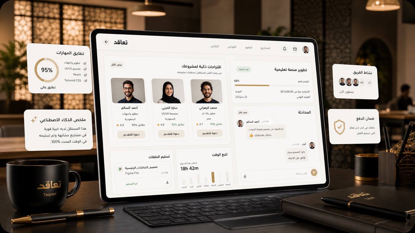 لوحة تعاقد لمطابقة المستقلين ومتابعة العمل