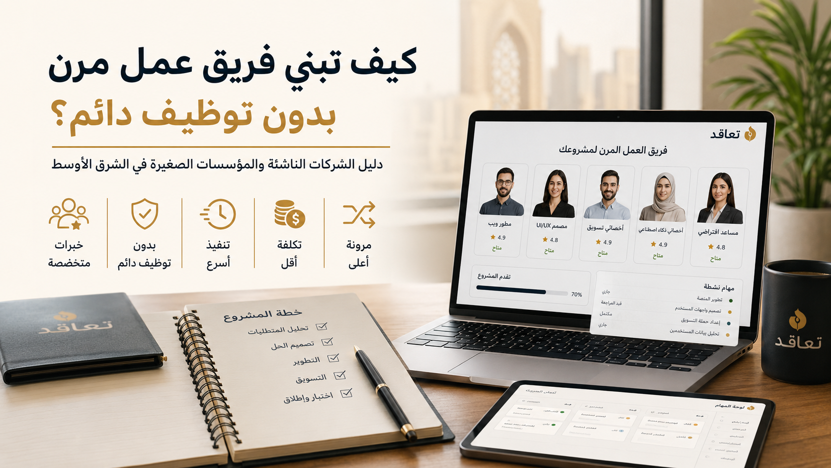 كيف تبني فريق عمل مرن بدون توظيف دائم؟ دليل الشركات الناشئة والمؤسسات الصغيرة في الشرق الأوسط