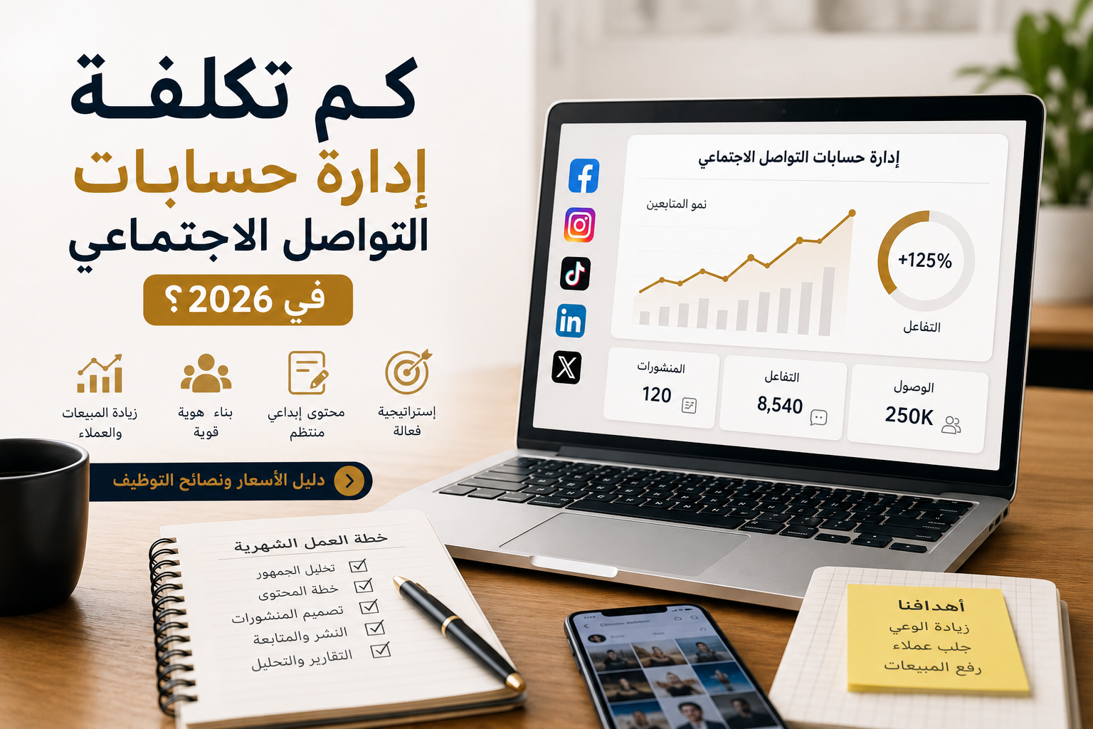 كم تكلفة إدارة حسابات التواصل الاجتماعي في 2026؟ دليل الأسعار وتوظيف مسوق رقمي