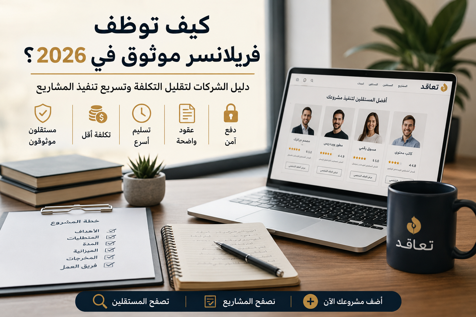 كيف توظف فريلانسر موثوق في 2026؟ دليل الشركات لتقليل التكلفة وتسريع تنفيذ المشاريع