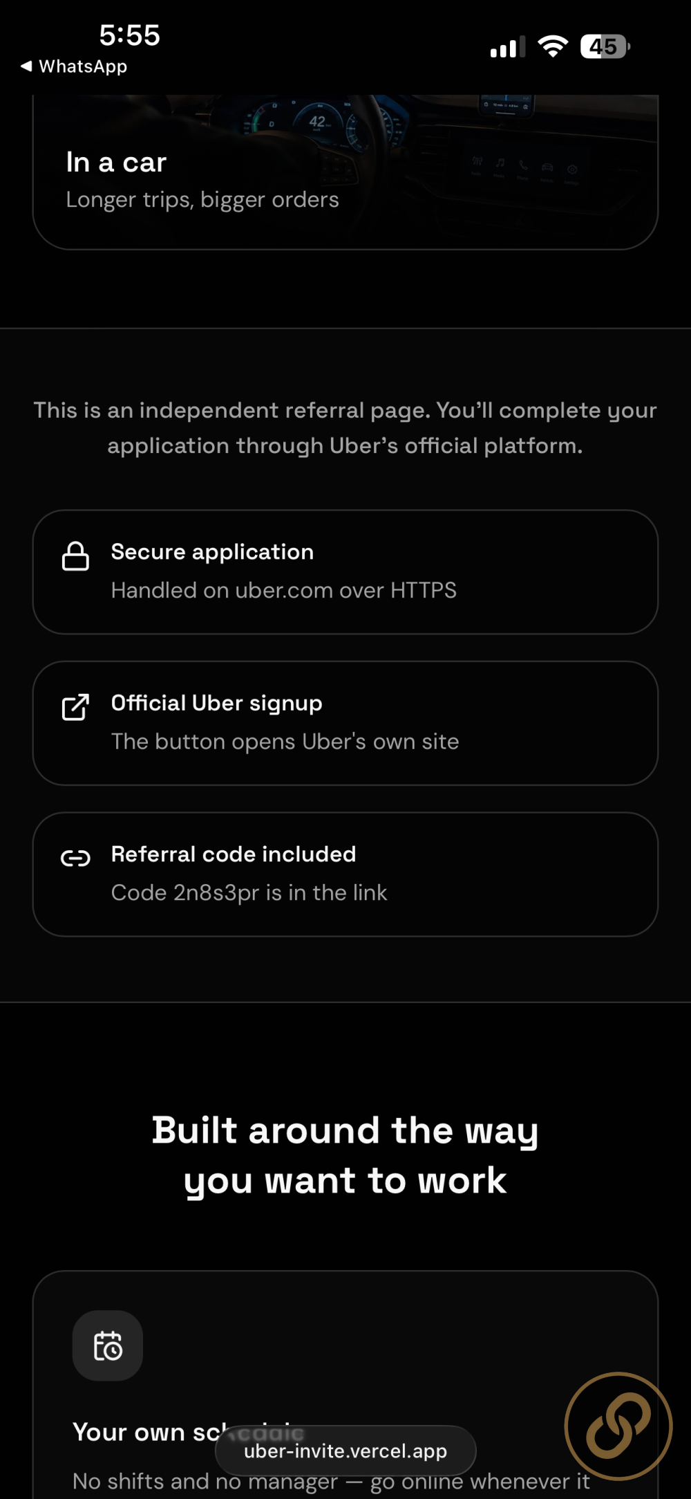 Uber Landing Page