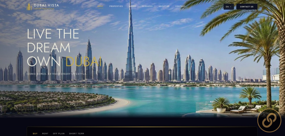 تصميم موقع عقارات فاخرة — DUBAI VISTA