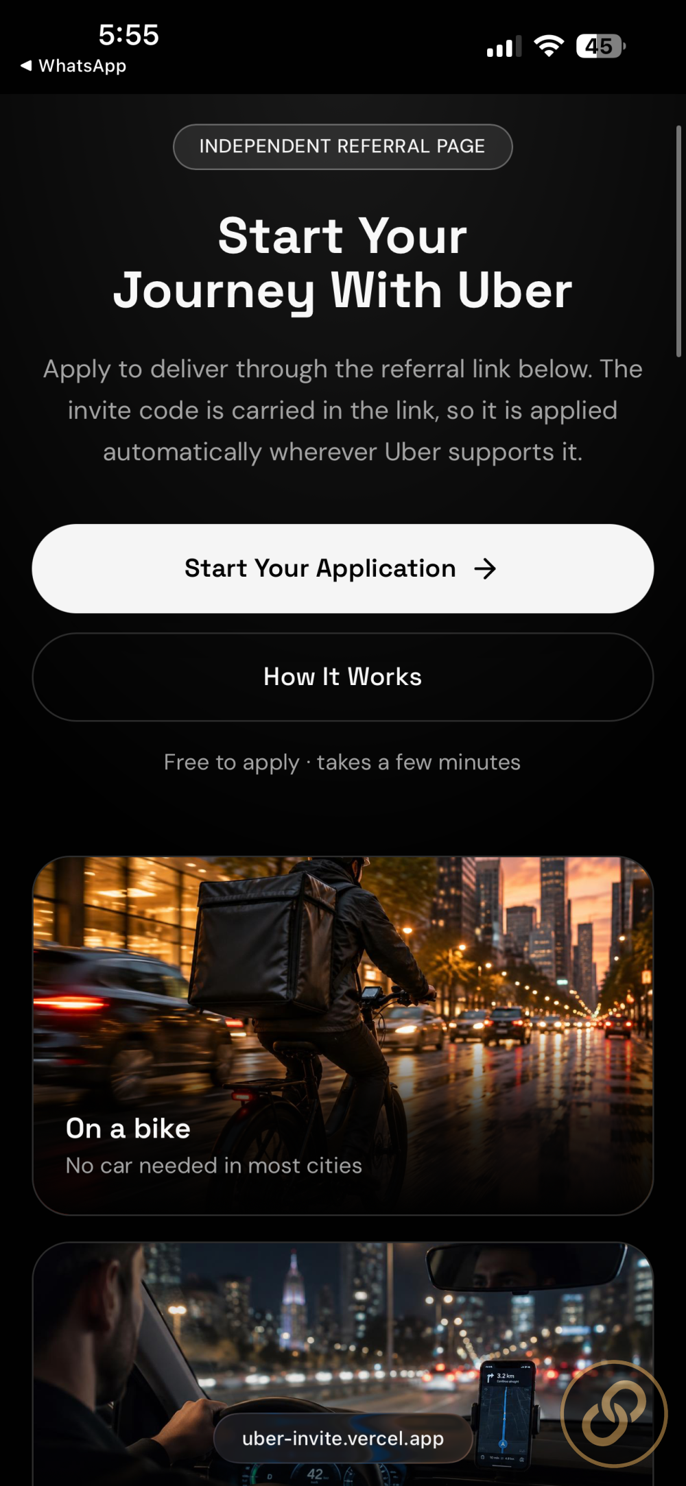 Uber Landing Page