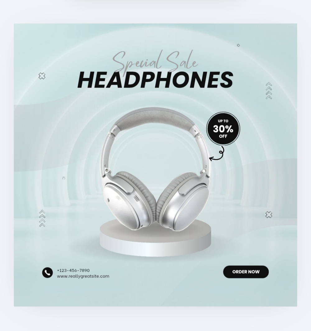 تصميم اعلان Headphones 