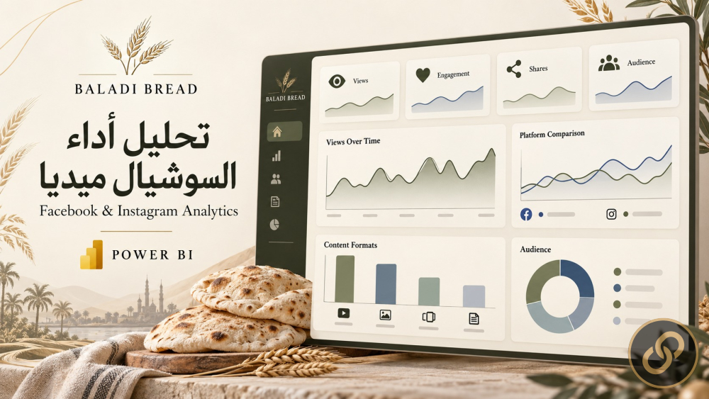 تحليل أداء فيسبوك وإنستجرام لبلدي بريد باستخدام Power BI